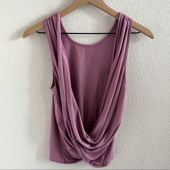Ava Sky Open Back Drape Pink Purple Tone Tank Stretchy Small - Picture 2 of 7